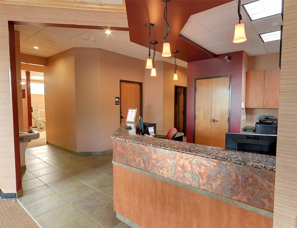 Front desk of Excel Dental